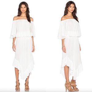 🔥 NEW 🔥 JEN’S PIRATE BOOTY PONDEROSA WHITE OFF THE SHOULDER DRESS XS AUTH RARE